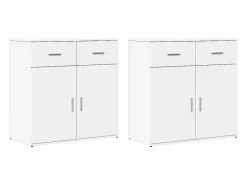 New vidaxl Aparadores 2 unidades madera de ingeniería 79x38x80 cm Blanco