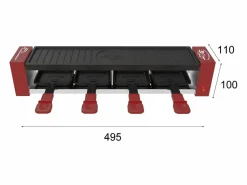 Clearance Aparato para Raclette + Grill 800W para 4 Personas - Superficie Antiadherente 50 cm, Sartenes Cool Touch Pequeño Electrodoméstico