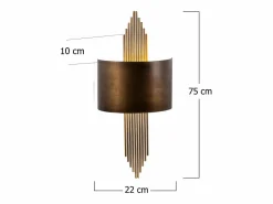 Discount Aplique de arte déco de metal - Ancho 22 x Alt. 75 cm - SANGARIUS Aplique Para Pared