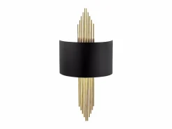 Discount OZAIA Aplique de metal - lámpara Ancho 22 x Alt. 75 cm - Negro y dorado - SANGARIUS Negro / Dorado