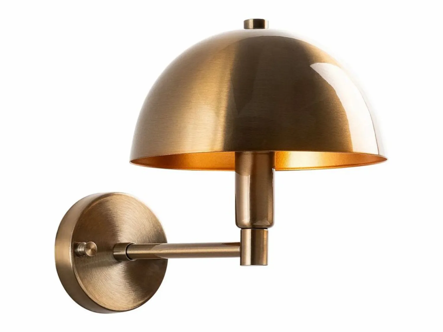 Outlet Aplique de pared con forma de seta en metal efecto latón - A. 29 x D. 20 cm - ELDO Aplique Para Pared