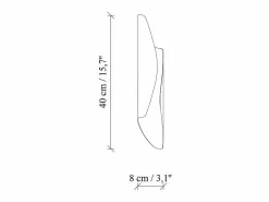 Clearance Aplique de pared de metal - Alt. 40 x P 11 cm - LYNOR Aplique Para Pared