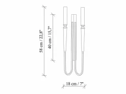 Sale OZAIA Aplique de pared estilo candelabro en metal - Dorado y negro - Alt. 58 cm - OVYLA Negro / Dorado