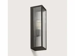 Outlet Aplique de Pared Exterior Metal y Cristal Taiga Iluminación Exterior