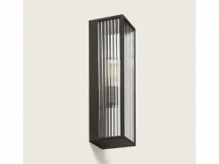 Outlet Aplique de Pared Exterior Metal y Cristal Taiga Iluminación Exterior