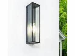 Outlet Aplique de Pared Exterior Metal y Cristal Taiga Iluminación Exterior