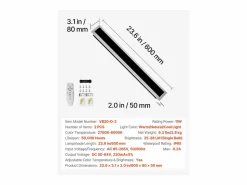 Online Aplique de Pared SucceBuy Exterior, 11 W, Iluminación Exterior de Pared, Lote de 2, Apliques de Pared Modernos LED 60 cm, Ajustable 2700 K-6000 K, Estanco IP65 Negro