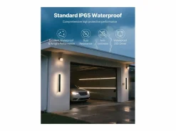 Online Aplique de Pared SucceBuy Exterior, 11 W, Iluminación Exterior de Pared, Lote de 2, Apliques de Pared Modernos LED 60 cm, Ajustable 2700 K-6000 K, Estanco IP65 Negro