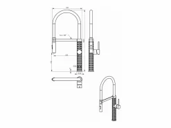 Clearance Essebagno Architek Mezclador de fregadero con rociador móvil Dorado