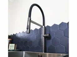 Essebagno Architek mezclador de fregadero con alcachofa de ducha móvil gun metal