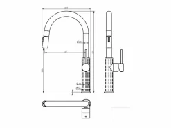 Sale Essebagno Architek mezclador de fregadero con rociador extraíble cobre cepillado Gris