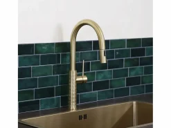 Discount Essebagno Architek mezclador de fregadero con rociador extraíble oro cepillado Dorado
