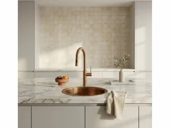 Essebagno Architek mezclador de fregadero con rociador extraíble cobre cepillado
