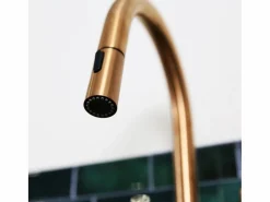 Essebagno Architek mezclador de fregadero con rociador extraíble cobre cepillado