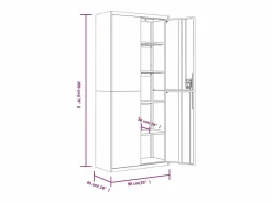 Hot Archivador antracita 90x40x200 cm Acero Marru00f3n