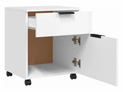 Online Archivador con ruedas madera contrachapada 45x38x54 cm ES641352 Blanco