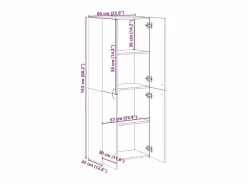 Outlet Archivador Sonoma 60x32x153cm madera de ingeniería Armario Oficina