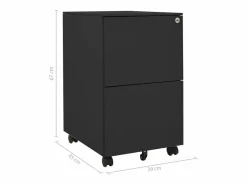Best Archivador móvil Antracita 39x45x67 cm Acero Armario Oficina