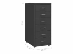 Discount Archivador Móvil Antracita 28x41x69 cm Metal Armario Oficina