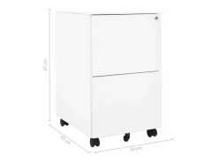 Clearance Archivador móvil 39x45x67 cm Acero Blanco