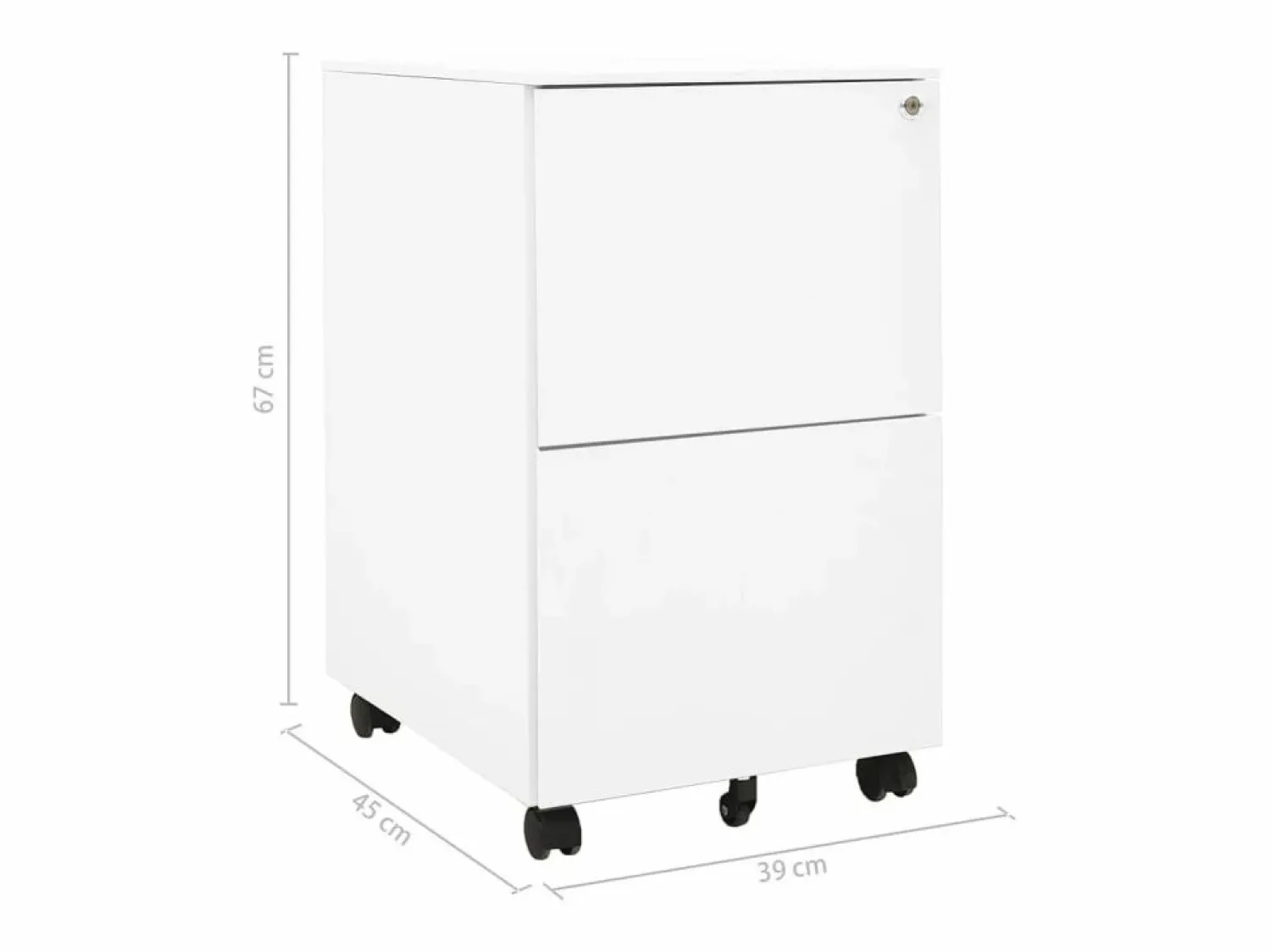 Clearance Archivador móvil 39x45x67 cm Acero Blanco