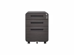 Archivador móvil con 3 cajones, de metal, con cerradura, con ruedas, color (46x40x58 cm)