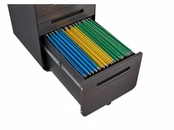 Archivador móvil con 3 cajones, de metal, con cerradura, con ruedas, color (46x40x58 cm)