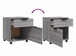 Hot vidaxl Archivador ruedas madera contrachapada Sonoma 45x38x54 cm Gris