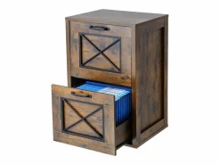 Online Archivador Vertical de 2 Cajones UcceBuy, Robusto, Barra Ajustable (2 Niveles), Archivo para Documentos A4/Carta/Legal, Fácil de Montar, Color Marrón Miel Cajonera De Escritorio