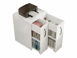 ModernLuxe Archivador 52x50x75 cm - con ruedas - 2 cajones - correderas individuales -