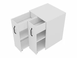 ModernLuxe Archivador 52x50x75 cm - con ruedas - 2 cajones - correderas individuales -
