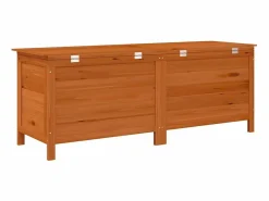 Sale Arcón de jardín madera maciza abeto marrón 150x50x56,5 cm Baúl De Jardín
