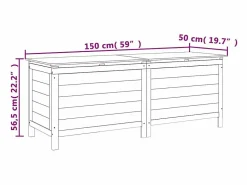 Online vidaxl Arcón de jardín madera maciza abeto 150x50x56,5 cm Color natural claro