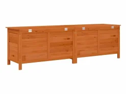 vidaxl Arcón de jardín madera maciza abeto marrón 198,5x50x56,5 cm