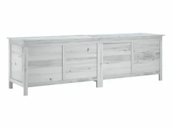 Sale Arcón de jardín madera maciza abeto 198,5x50x56,5 cm Baúl De Jardín