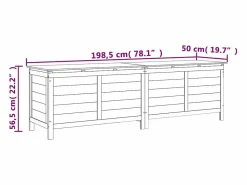 Sale Arcón de jardín madera maciza abeto 198,5x50x56,5 cm Baúl De Jardín