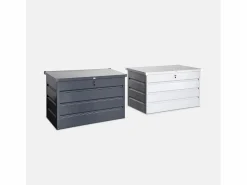 Outlet Sweeek Arcón de jardín metálico de 285l gris aluminio Gris claro
