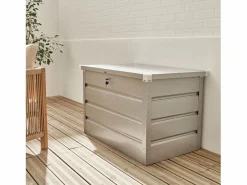 Outlet Sweeek Arcón de jardín metálico de 285l gris aluminio Gris claro