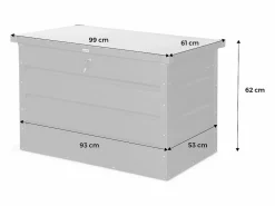 Outlet Sweeek Arcón de jardín metálico de 285l gris aluminio Gris claro