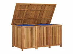 Hot Arcón de jardín 150x80x75 cm madera maciza de acacia Marru00f3n