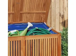 Hot Arcón de jardín 150x80x75 cm madera maciza de acacia Marru00f3n