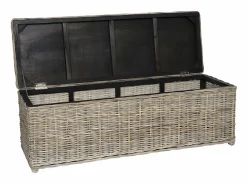 Outlet OZAIA Arcón de kubu GAO - Ancho 130 x Prof. 45 x Alt. 44 cm - Gris