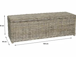 Outlet OZAIA Arcón de kubu GAO - Ancho 130 x Prof. 45 x Alt. 44 cm - Gris