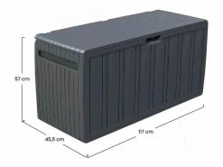 Hot Arcón para Exterior 270 Litros de Resina 117x45,5x57cm Baúl Y Arcón|Accesorios De Almacenaje