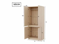 Outlet Armario 70 × 40 × 170 cm - modelo de doble puerta con amplios compartimentos de almacenamiento - madera Muebles Niño