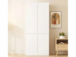 Clearance Armario 70 × 40 × 170 cm - modelo de doble puerta con amplios compartimentos de almacenamiento - Blanco