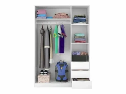Online Armario 3 puertas abatibles 3 cajones acabado . 180cm(alto). 121cm(ancho). 52cm(fond Blanco