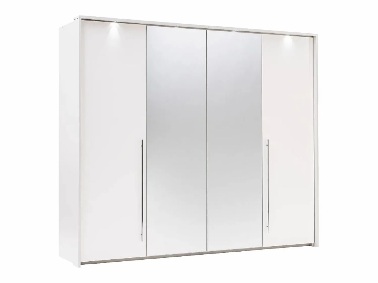 Vente-unique Armario 2 puertas con espejo y LEDs 255 cm color INGINA