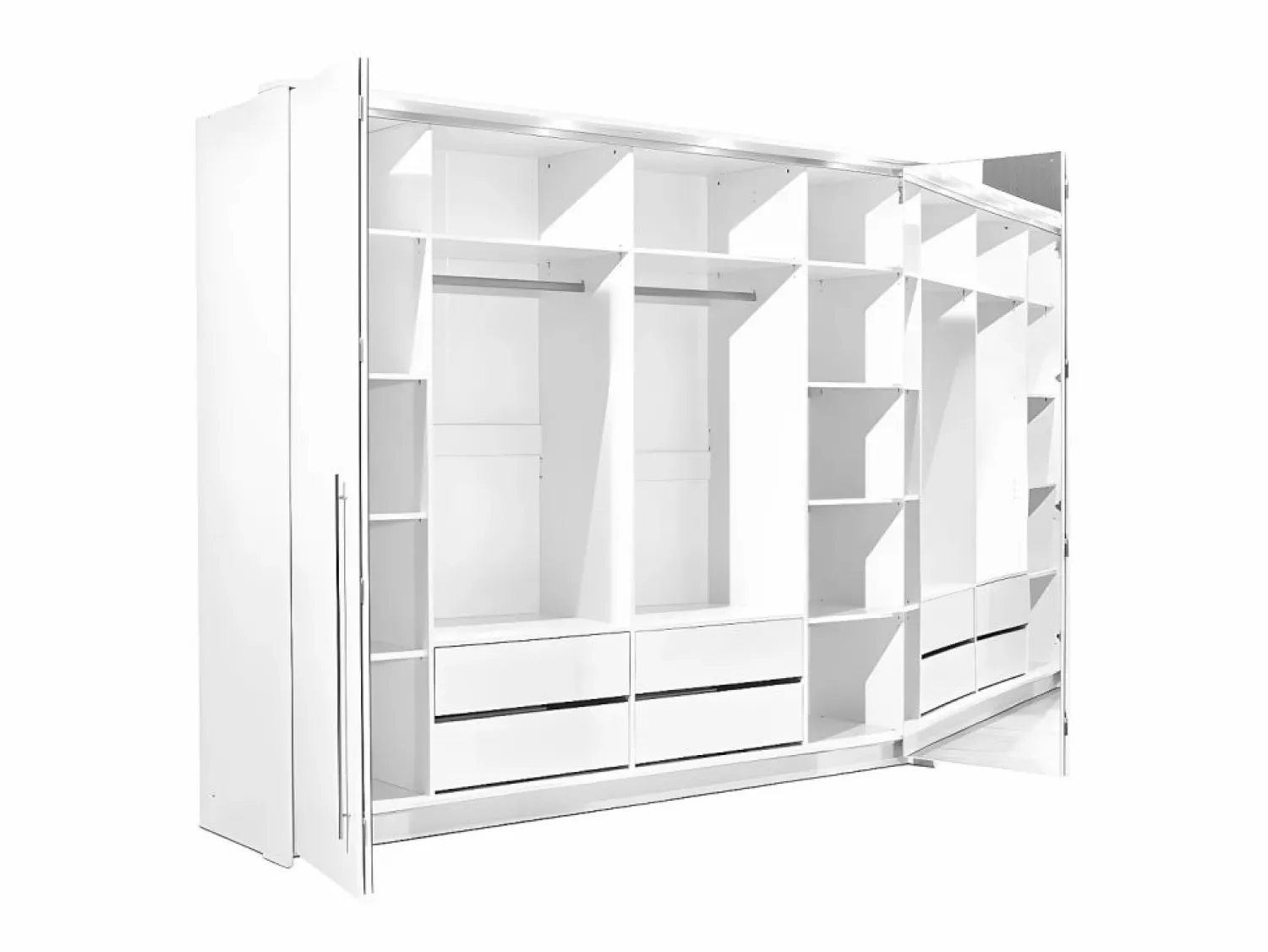 Vente-unique Armario 2 puertas con espejo y LEDs 255 cm color INGINA