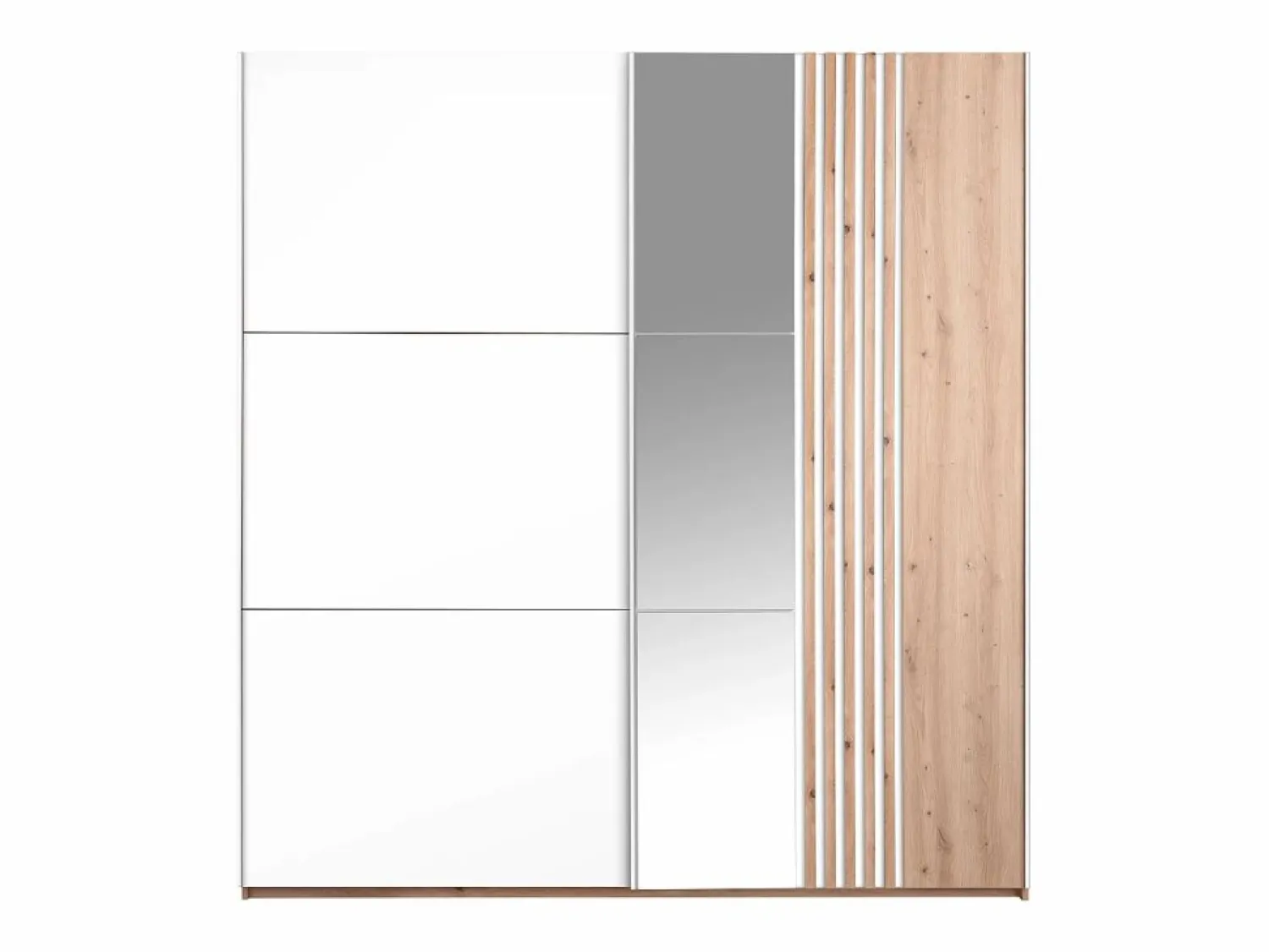 Sale armario 2 puertas con espejo L203 cm en y natural claro - ADOSILA Armario